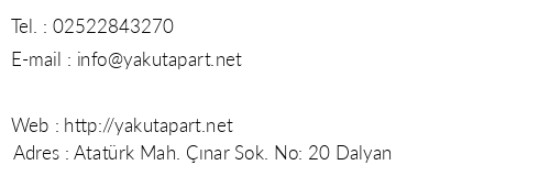 Yakut Apart Otel telefon numaralar, faks, e-mail, posta adresi ve iletiim bilgileri